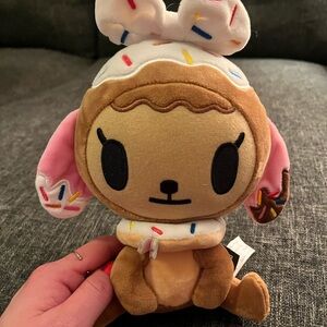 Tokidoki Donutino Brown and Pink Plush Toy